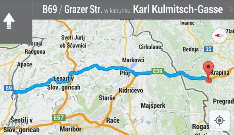 Alternatywna trasa przejazdu przez Słowenię