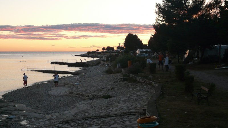 Plaża na campingu FKK Ulika w Poreciu