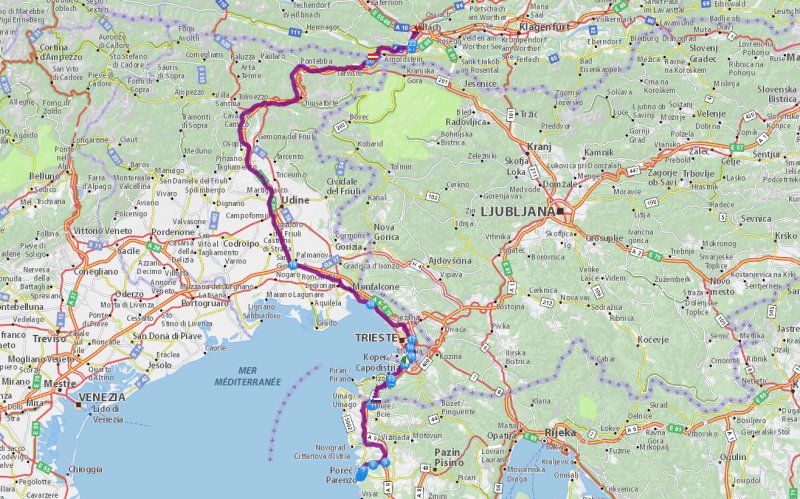 Objazd autostrady w Słowenii przez Włoskie Triest - Udine