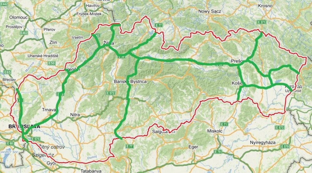 Słowacja korytarze tranzytowe 2021