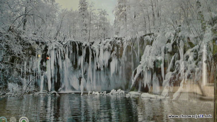 Zimowa sceneriaw Plitvickich Jeziorach